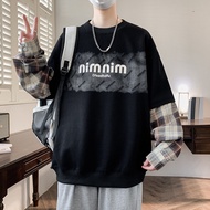 Fake two-piece top Fake two-piece top Spring Autumn 2025 New Style Fake two-piece Sweatshirt Boys Ju