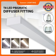 T8 Prismatic Diffuser Fitting Casing Louver Fitting Casing For T8 Double Input Tube T8 Tube Casing