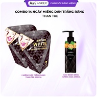 Combo of 2 Boxes (14 days) Bamboo Charcoal Teeth Whitening Strips + Anriea Orange Toothpaste