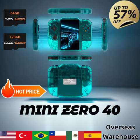 Mini Zero 40 Handheld Game Console 4'' IPS Multi-touch Screen Android A133P WiFi Support Vibration M