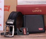 SET กระเป๋าสตางค์ แบบสั้นพับสองตอน + เข็มขัด ลีวายส์ BELT AND WALLET GIFT SET  วัสดุหนังคุณภาพดี