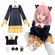 Anime SPY FAMILY Anya Forger Cosplay Costume Toddler Kids Anya Cosplay Kawaii Black Dress Party Clot