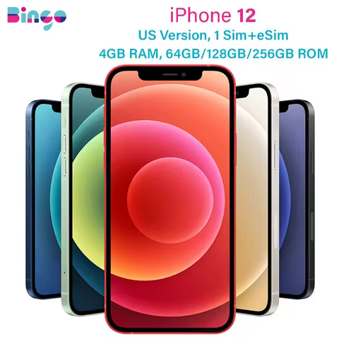 iPhone 12 A2172 64GB 128GB 512GB ROM 4GB RAM 6.1" Genuine Super Retina XDR OLED Face ID A14 Bionic e