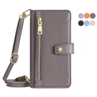 Leather Phone Case OPPO F1S F5 F7 Youth F11 Pro Flip Cover Multi-function Zipper Wallet Bag with Stand Card Holder Lanyard Strap