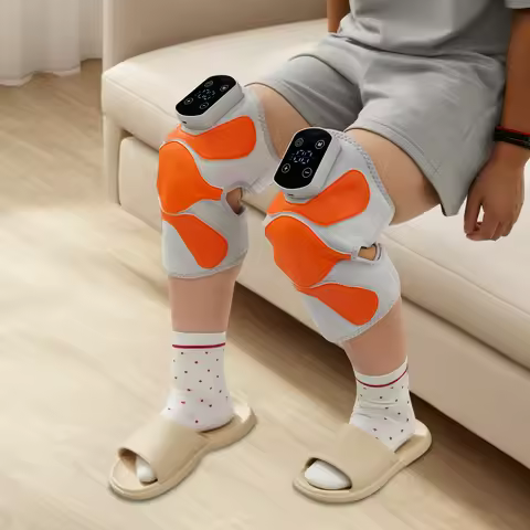 Portable Knee Massager, Massage Knee Pads, Heating and Vibrating Knee Massager with Digital Display 
