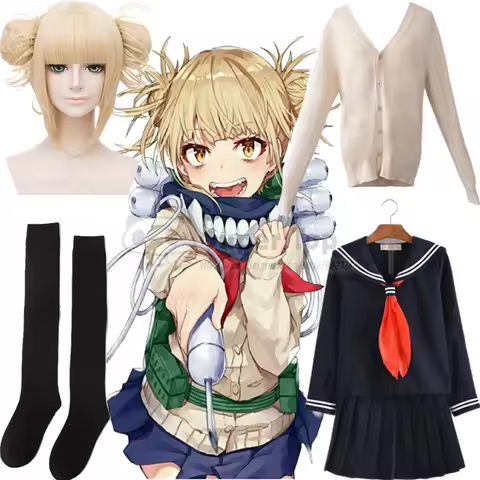 Anime My Hero Academia Cosplay Himiko Toga Costume JK Uniform Cross My Body Cosplay Outfit Women Hal