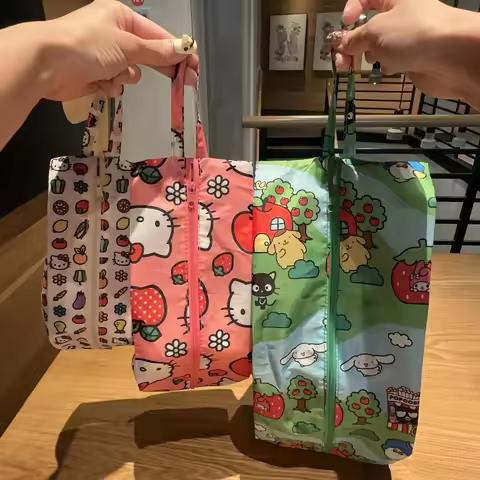 sanrio hello kitty cute three-piece storage bag cartoon set travel portable packing bag lingerie sho