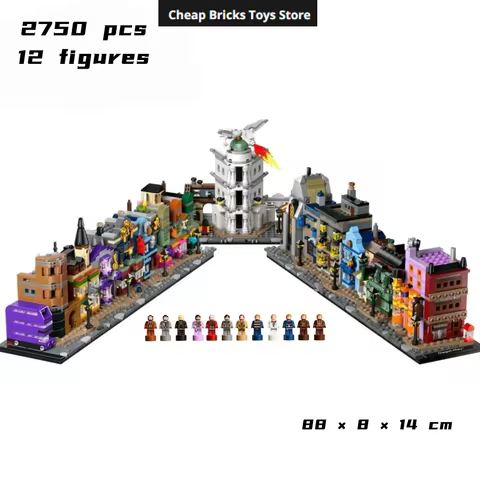 Mini Diagon Alley Bricks Building Blocks Compatible 2750pcs Magic Commercial Street Model Birthday G