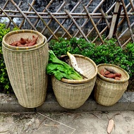 Bamboo Woven Big Bamboo Basket Big Bamboo Basket Sundries Garbage Storage Basket Hotel Storage Baske