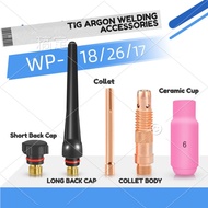 WP 17/18/26 TIG COLLET/COLLET BODY/CERAMIC CUP/LONG BACK CAP/SHORT BACK CAP/ TORCH BODY