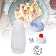 Hand Batter Dispenser Batter Mixer Bottle with Wire Whisk Ball Batter Shaker Bottle Pancake Batter D