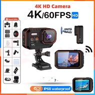4K HD Motion Camera 60FPS 170°Wide Angle Action Wifi Cam Outdoor Sport Deep Waterproof Bike Motorcycle Body Camcorder LED Screen