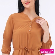 Crissa Woven Plain 3/4 Sleeves Dress CSDT18-0234
