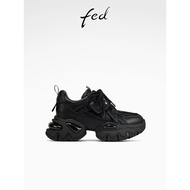 Fedora Black Dad Shoes - Leather Thick Sole Height Increaser S0823-ZC517