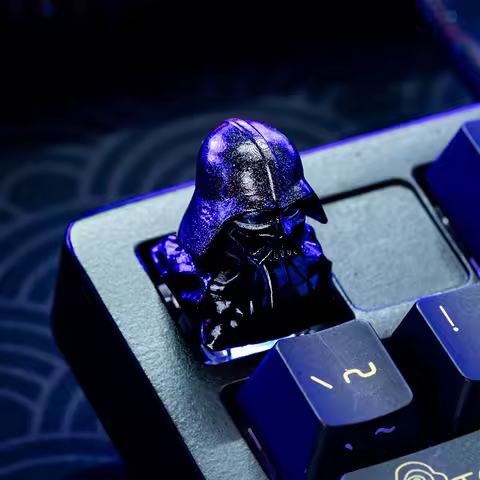 Keycap Single Planet Black Warrior Resin Creative Keycap Mechanical Cross Axis R4wooting