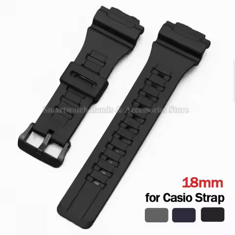 18mm Silicone Watch Strap for Casio AQS800 S810W AEQ-110W W735H 736H Replacement Bracelet Soft Resin