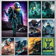 Classic Competitive Sports Players Fernando Alonso Classic Vintage Poster HD Home Decor Sticky Wall 