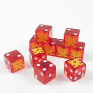 5/6 D6 Dice Set 1.6CM Red Dice Gold Pattern, Desktop Game RPG, Game Accessories For Party Games And 