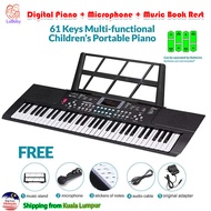 61 Key Children Electronic Piano Keyboard Electric Digital Piano + Microphone + Music Book Rest EK-6