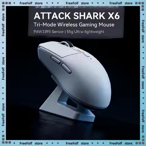 ATTACK SHARK X6 Wireless Gaming Mouse, Wired/2.4G/BT5.2 Tri-Mode, 80M HUANO Pink Spots Switch, Magne