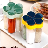 MB 5-in-1 Spice Jar 5-Section Flower Spice Jar Kitchen Spice Box Salt Pepper 5 in 1 Kitchen Spice Bo