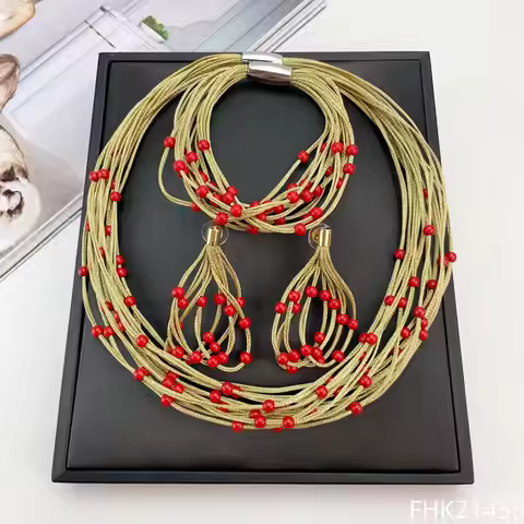 Yuminglai Dubai Costume Jewelry Unique Rope Jewelry Sets for Women Party FHK21437