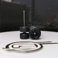 R022 - Hot Wheels 1/64 Rubber Wheels BBS 10 Spokes Tayar Getah 10mm + 12mm Long Axle | Black