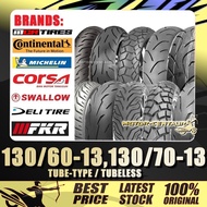TAYAR 130/60-13,130/70-13 SWALLOW,DELI,CORSA,MICHELIN,FKR,CMI,DURO,IRC,VIVA TUBELESS/TUBE-TYPE TYRE 