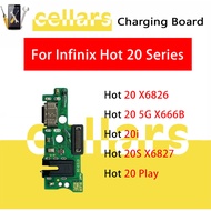 Charging Board For Infinix Hot 20 20i 20S Play 5G X6826 X6827 X666B charge port Replacement Parts