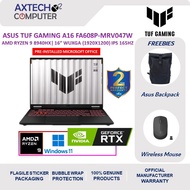Asus TUF A16 FA608P-MRV047W 16" FHD+ 165Hz Gaming Laptop ( R9-8940HX, 16GB, 1TB SSD, RTX5060 8GB, W1
