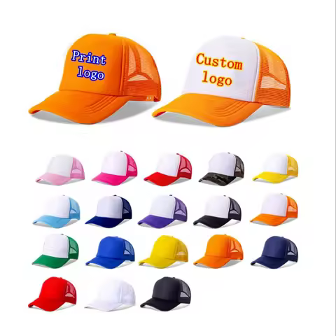 Print Logo Advertising Splice Trucker Cap Men Adjustable Breathable Custom Logo Adult Peaked Cap Sum