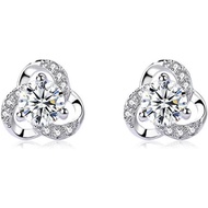 S999 silver earrings for women, Clear AAA Cubic Zirconia hypoallergenic earring Refined elegant jewe