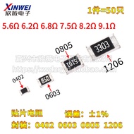 0402 0603 0805 1206 Chip Resistor 5.6 R 6.2 R 6.8 R 7.5 R 8.2 R 9.1 R Euro 1%
