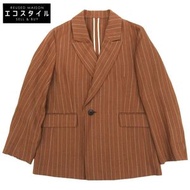 McAfee 女士棕色雙層亞麻尖領西裝外套，成色極佳，ブラウン36