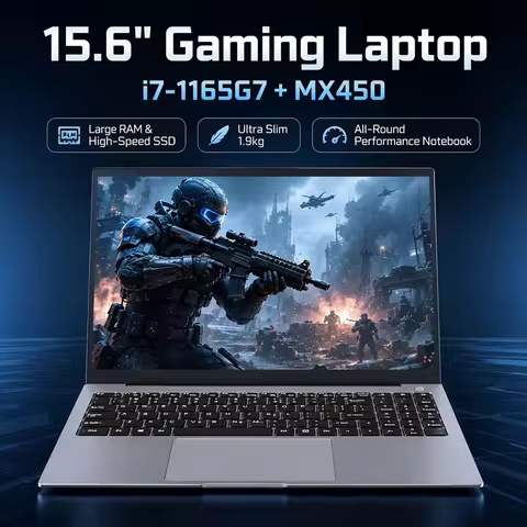 15.6" Ultra Slim Gaming Laptop Intel Core i7 11th Gen NVIDIA MX450 3D Modeling Design Student Notebo