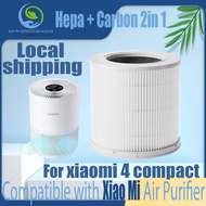 【Original and Authentic】Replacement Compatible with Xiaomi 4compact Filter Air Purifier Accessories HEPA&amp;Active Carbon High-Efficiency H13 hospital grade Antibacteria Virus
