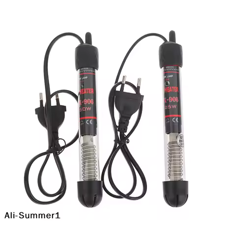 【E】EU Plug Adjustable Temperature Thermostat Heater Rod Glass Aquarium Heater 25-300W Submersible Fi