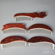 Silver-Plated Engraved Wooden Comb Wooden Comb Blood Sandalwood Comb Hairdressing Comb Carved Ladies