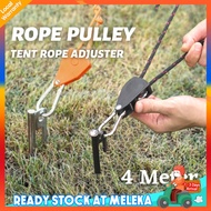 4M Pulley Adjuster Camping Tent Rope Buckle Adjustable Wind Rope Adjuster Khemah Tali Adjuster Outdo