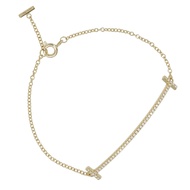 蒂芙尼 T Smile小手鐲，18K 黃金鑲鑽，約 ​​2.45 克，適合手腕週長最大 16 厘米，二手，女士款。