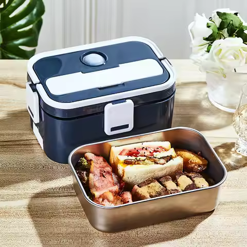 2025 New Household car electric lunch box, 304 stainless steel inner liner, heating, lunch box plug-