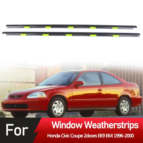 4PCS Car Outer Windows Rubber Weatherstrip Sealing Strip Belt Moulding Trim For Honda Civic Coupe 2d