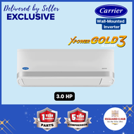 Carrier Wall Mounted Split Type XPower Gold 3 Inverter Aircon Unique Magic Coil Self-Cleaning Function Advance Nano Filtration System Air Conditioner 3.0 HP (FP-53GCXV030308)