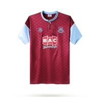 1989-90 West Ham United Home jersey short sleeved high-quality football equipment retro version