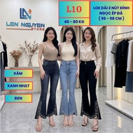 L10_Women's jeans, flared, high waisted, women's slim jeans, big size, for 42kg to 75kg, LEN NGUYEN 