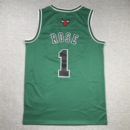 Embroidered Basketball Jersey Bulls1No. Green Ross Casual Vest BULLS ROSE JERSEY MEN