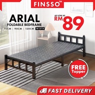 READY STOCK FINSSO: 75/90/100/120 CM ARIAL BED FRAME WITH FREE TOPPER / KATIL single dan boleh berlipat Stong &amp; Stable