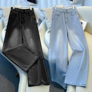 American Style Women's Straight Wide Leg High Waist Jeans Seluar Jeans Women Loose Wide Leg Baggy Je