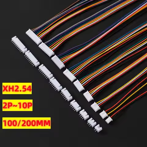 5Sets JST XH2.54 XH 2.54mm Wire Cable Connector 2/3/4/5/6/7/8 Pin Male and Female Plug Socket 10cm 2