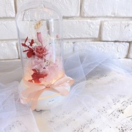 【DIY材料包】舒心天使 粉紅玫瑰永生花香氛燈 無線使用 聖誕禮物